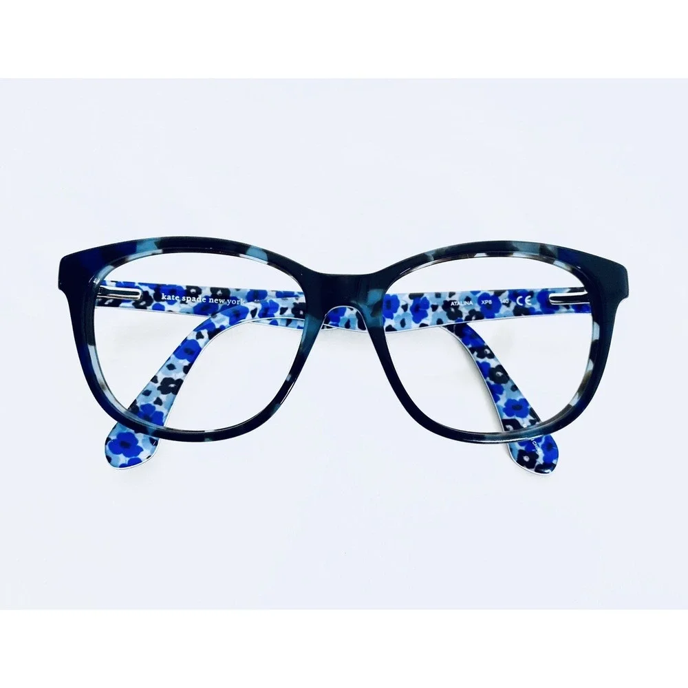 NEW Kate Spade Blue Tortoise Cat Eye Glasses Atalina XP8 51 16 135